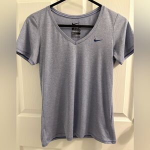 Nike Dri Fit Striped Short Sleeve Workout Top